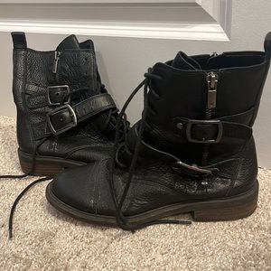 Black Lucky Brand lace up boots, 7.5M